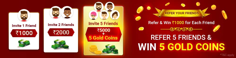 cash rummy refer friends gold coins